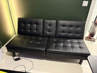 Black Small Futon couch 