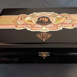Large Black Wooden Cigar Box With Clasp / Storage / Container / Stash / Smoke / Vape 