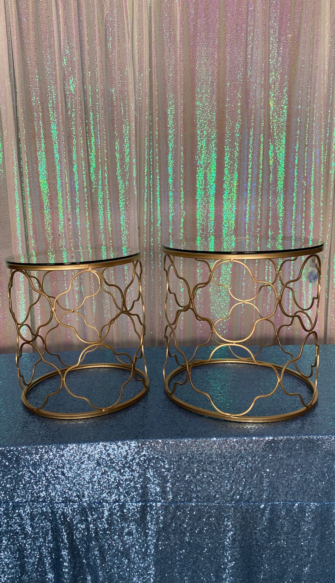 End tables gold accent