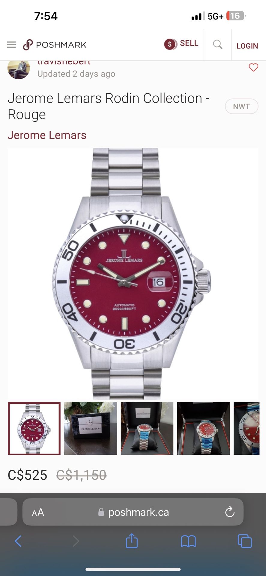 Jerome Lemars autoabbronzante Automatic Watch