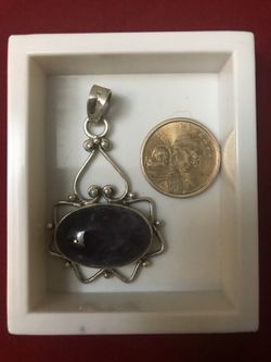 Beautiful Amethyst Pure Silver 92.5 Pendant!