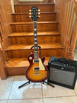 Epiphone 59 Reissue Les Paul w/ Fender Mustang Amp