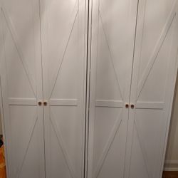 $75 Each/New White Metal Storage Pantry Cabinets