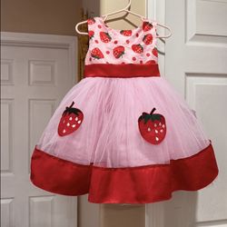 Toddler girl strawberry tulle dress