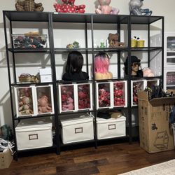 IKEA Vittsjo Black metal & Glass Standing Shelves