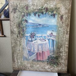 Coastal View - Print Painted On Canvas - Capitola/santa Cruz