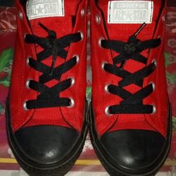 Red And Black Converse Shoes