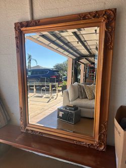 Vintage Turner Manufacturing Co. Large Ornate Framed Wall Mirror