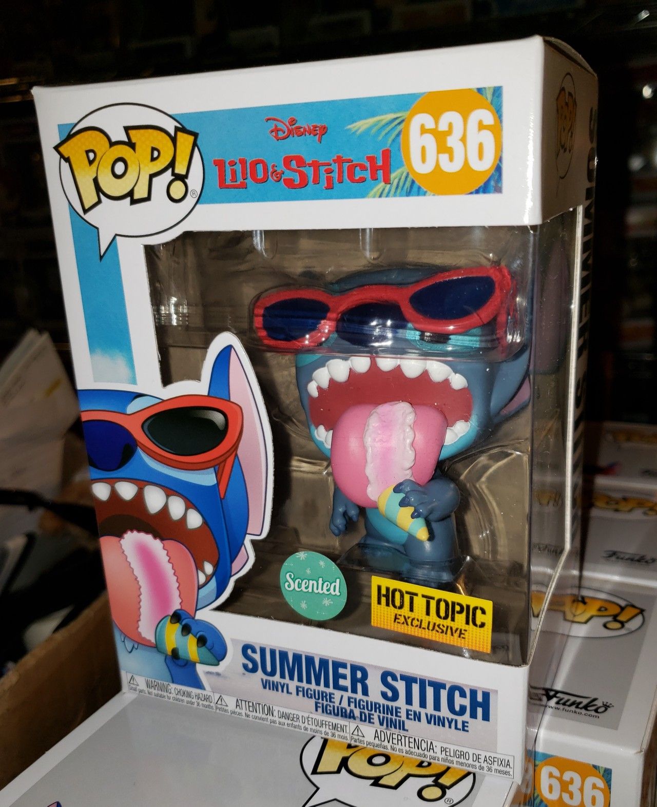 Stitch - Funko Pop (scented) Exclusive in hand.
