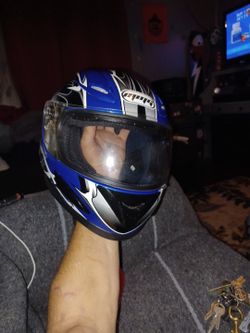 MMG Motorcycle Scooter Pilot Open Face Flip-Up Helmet DOT - Black/Blue 