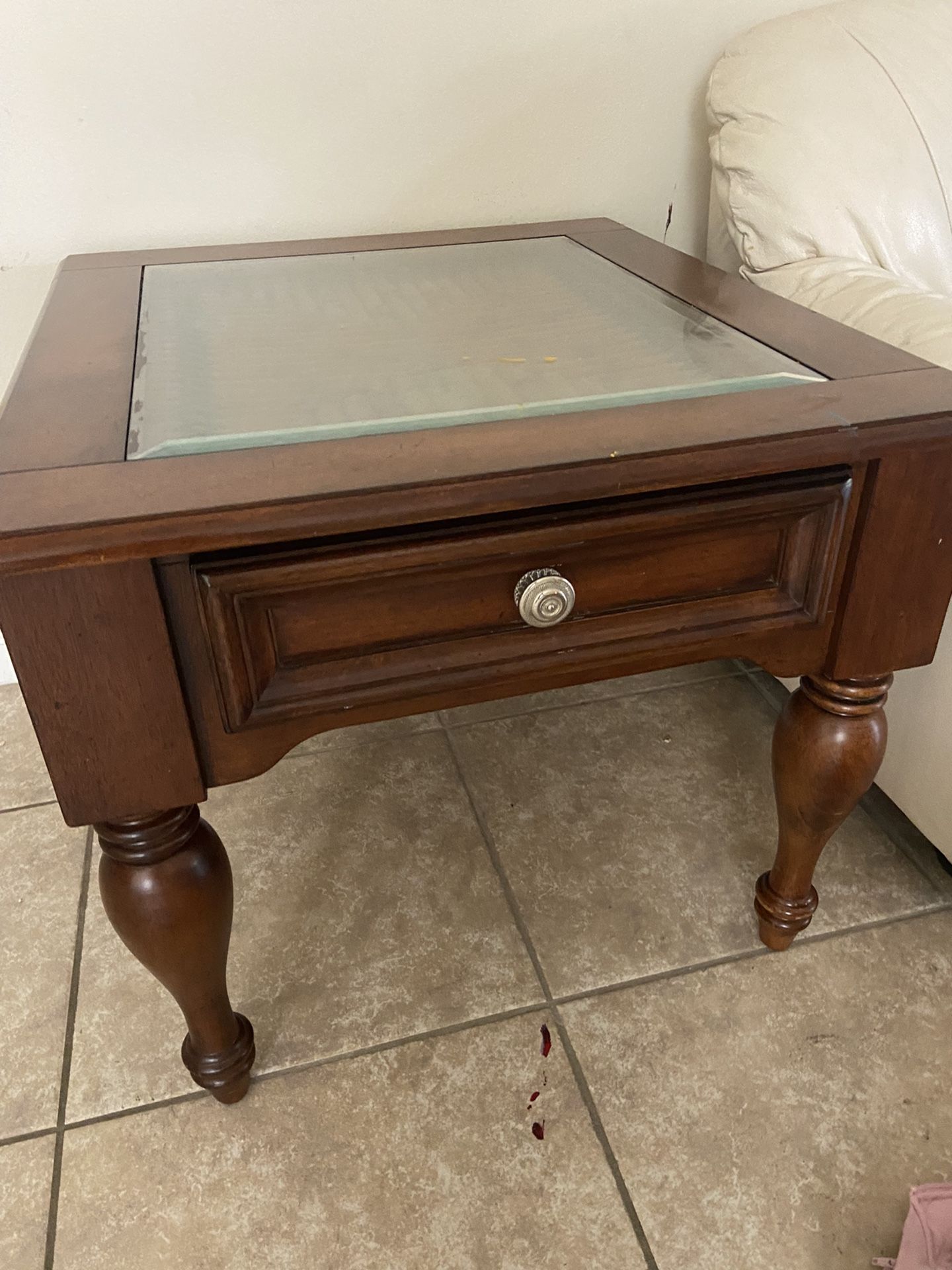 Glass Top End Tables (2)