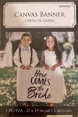 Canvas Banner “Here Comes The Bride”