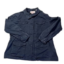 Levis Field Jacket Womens XL Black Utility Lightweight Military Cotton