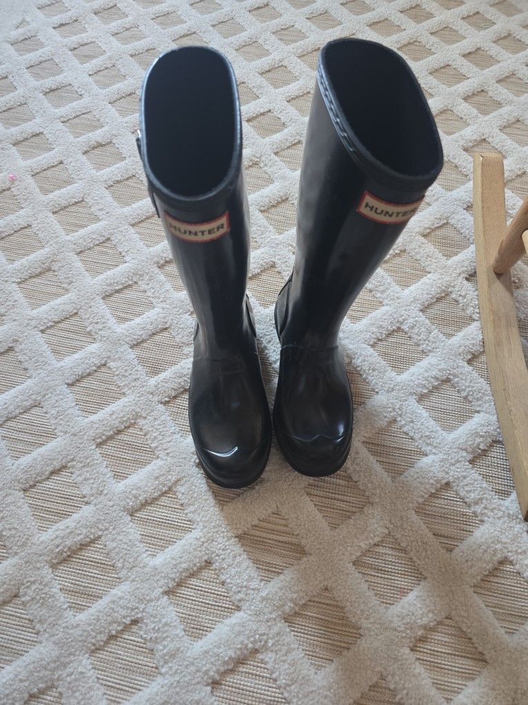 Kids Black Hunter Rain Boots Size 2/3