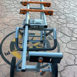 RIDGID Foldable Mobile Miter Saw Stand with Mounting Braces