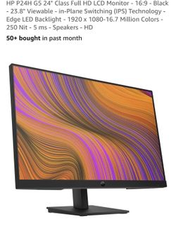 NEW! HP MonitorS - 16:9 - Black - 23.8"