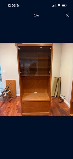 Vintage Mid Century Modern Cabinet with Light Very Good Condition