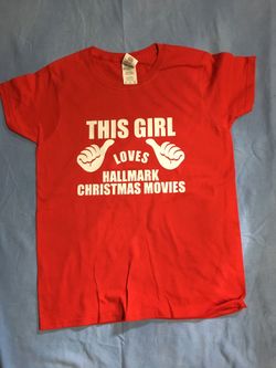 This Girl Loves Hallmark Christmas Movies tshirt , red, S