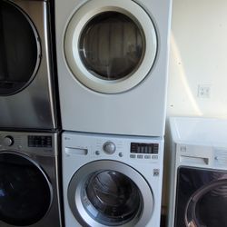 LG Front Loading Washer And Stackable Gas Dryer Set 