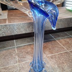 Blue Jack In The Pilpit Glass Vase