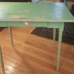 MINT GREEN WOODEN TABLE/DESK