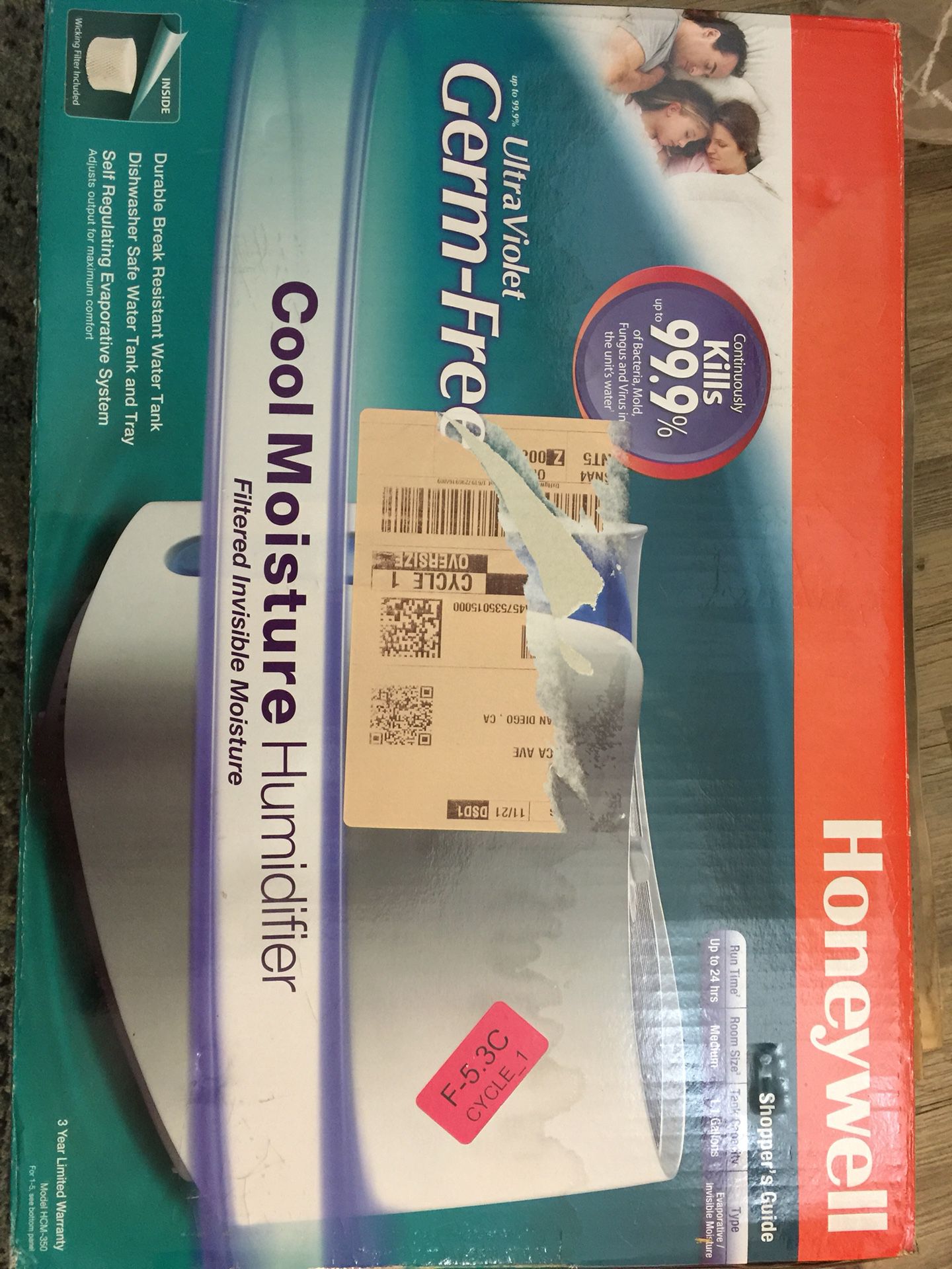 Humidifier Cool Moisture Honeywell New