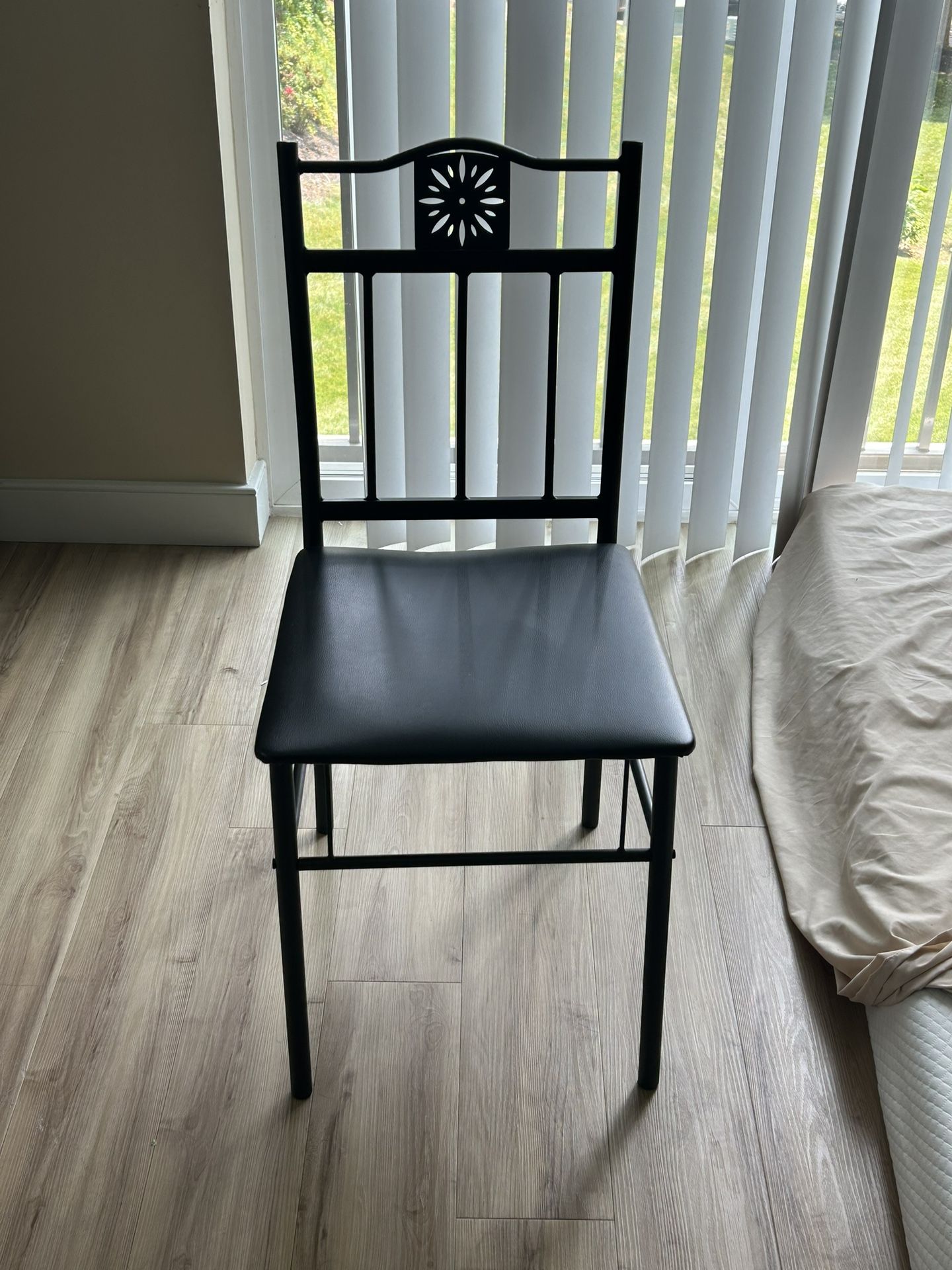 Black Metal Dining Chairs – Padded Seat – Modern Style