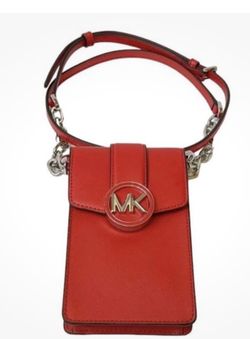 Michael Kors Red Carmen Crossbody Small Phone Bag
