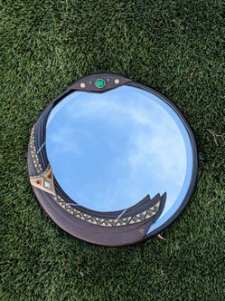 Vintage 1999 Mahogany Princess Round Wall Mirror – Enesco Parastone / Russo (Model 678562)