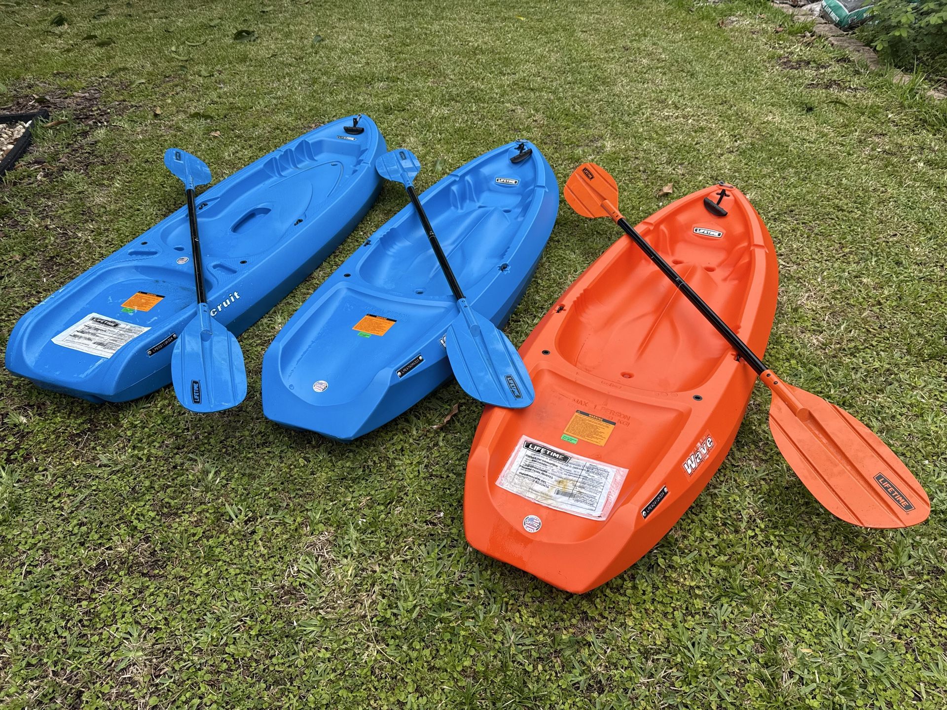 (2) Lifetime Kayaks - Priced Individually
