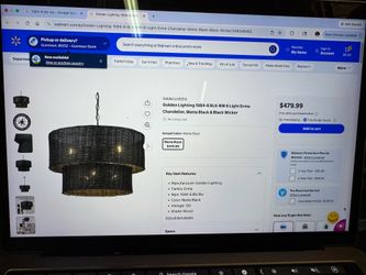 Erma Chandelier 6 lights Matte Black