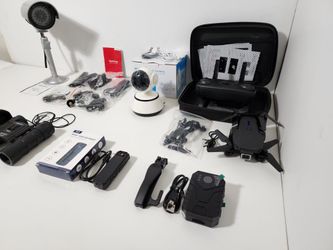 Drone, Home Surveillance Camera, Body Camera, Binoculars