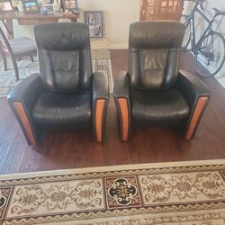 Fjords Hjellegjerde Leather Chairs (Pair)