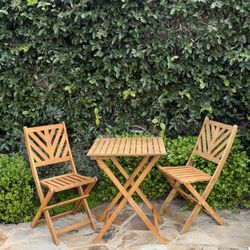 Wood Bistro Table, Cafe Table Set 