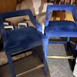 2 Beautiful Blue Bar Stools $200