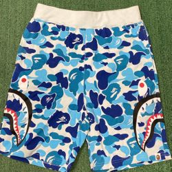 blue bape camo shorts 