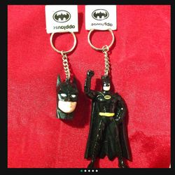 Vintage 1992 Batman & Batman Head Key Chain, New with tag