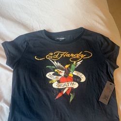 Ed Hardy black short sleeve top