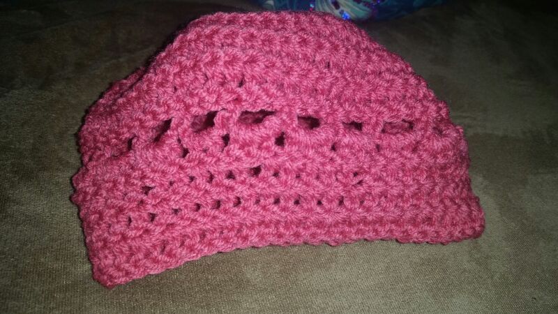 New pink crocheted hat