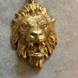 18k solid Gold Lion  Charm