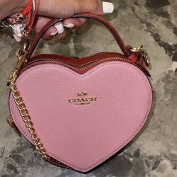 Pink Coach Heart Crossbody Purse