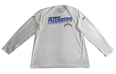 Los Angeles Chargers Nike White Long Sleeve T Shirt Mens 2XL New