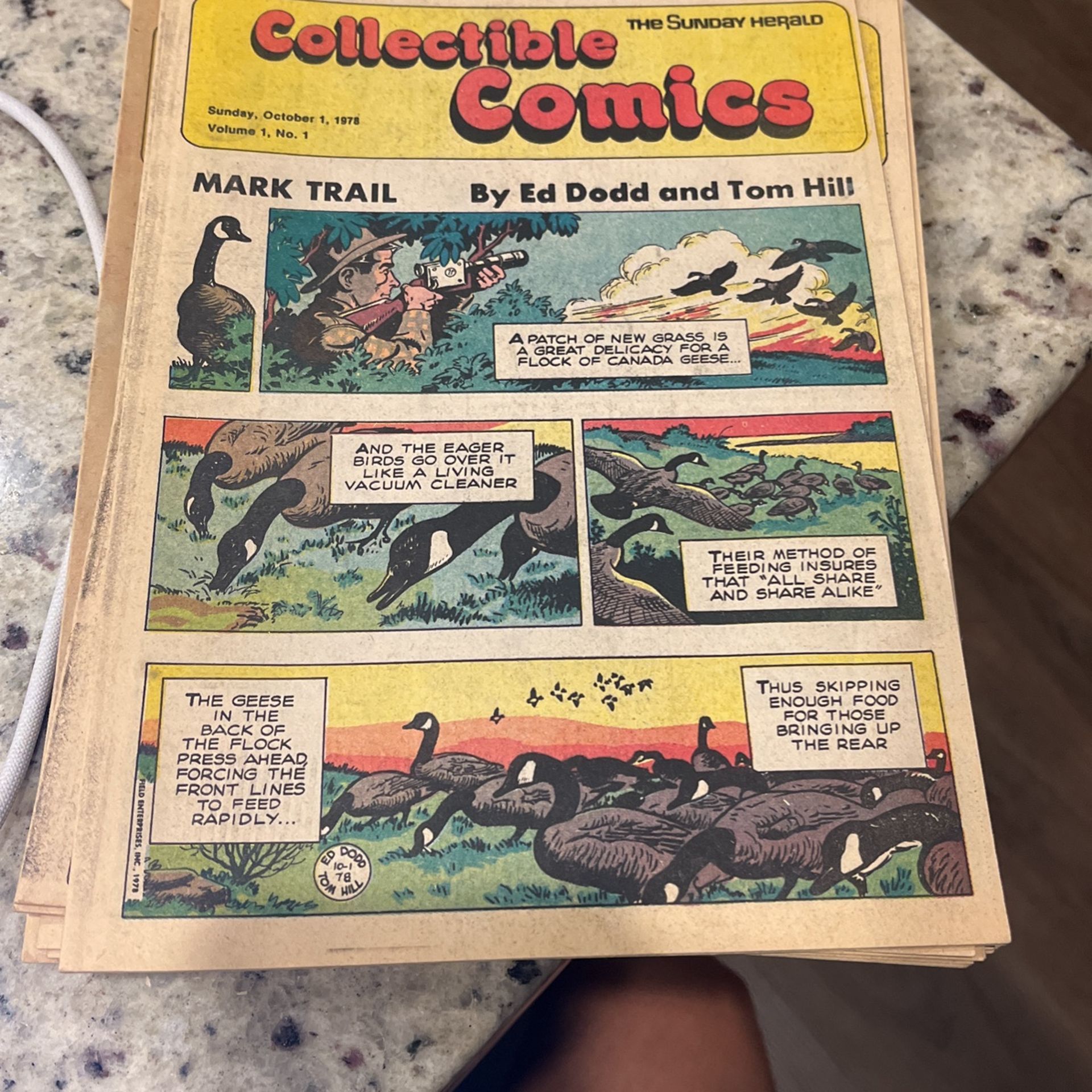 Collectible comics number one 1978 Sunday Herald first issue