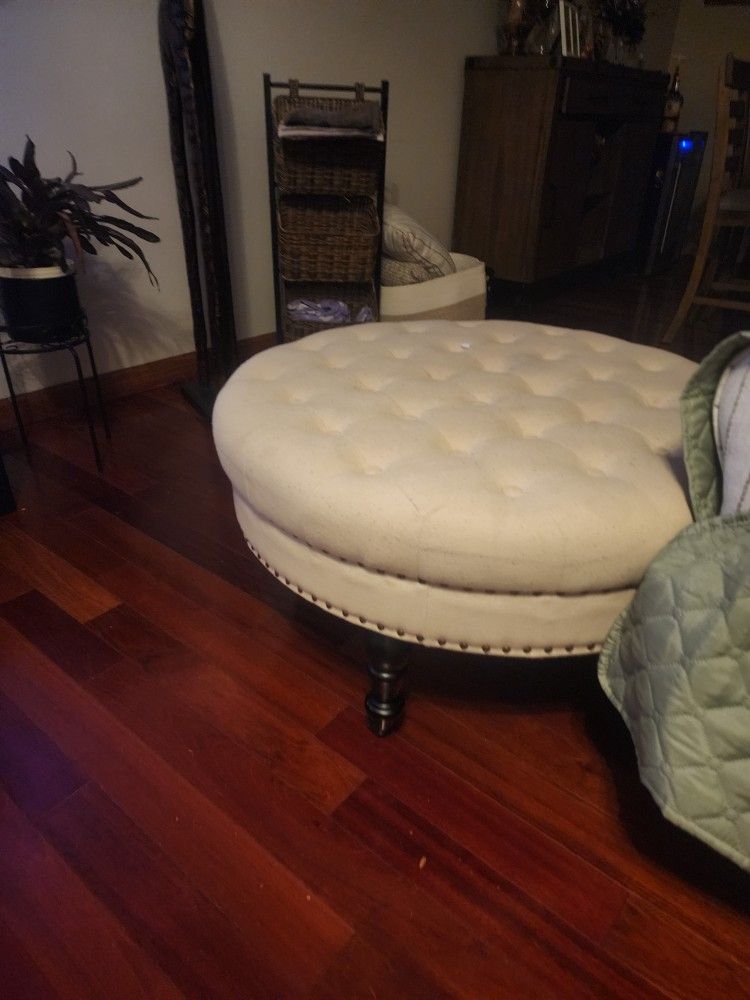 Large Round Cloth Foot Stool