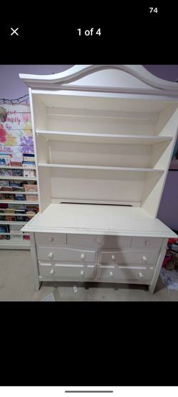 Pottery barn kids dresser with hutch white