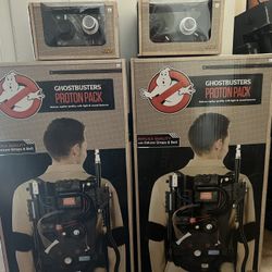 2 Light-Up Deluxe Replica Proton Pack - Ghostbusters With 2 Ghostbuster Echo Goggles 