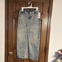 Wild Fable blue denim midi skirt