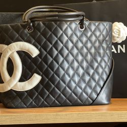 Calfskin Quilted Large Cambon Tote Chanel  $1.5 K