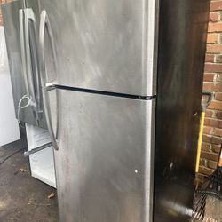 Regular refrigerator, stainless steel black and silver