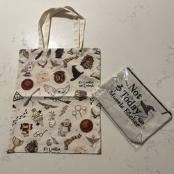 Harry Potter Movies Muggle Canvas Tote Bag & Zipper Pouch NWOT